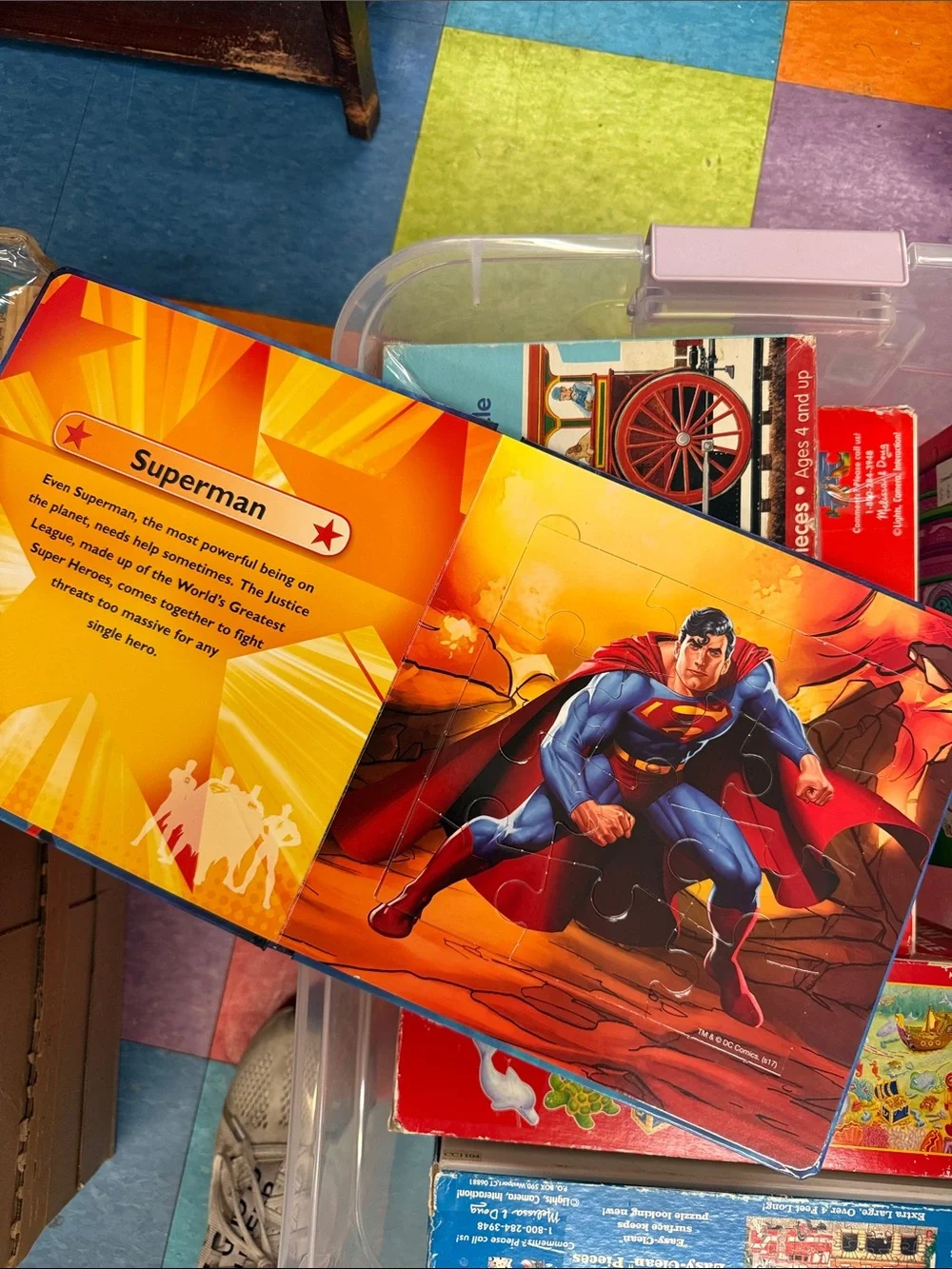 DC Comics Justice League Puzzle Book - Blue, Red, Yellow